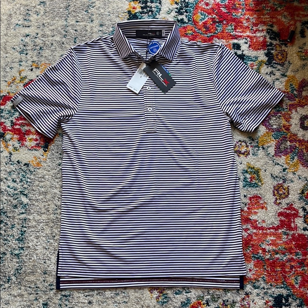 Ralph Lauren Navy and White Striped Polo